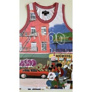 Men’s Large Akoo All Over Printed Mesh Tank Jersey